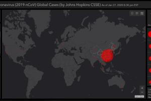 Створена динамічна карта поширення нового коронавіруса