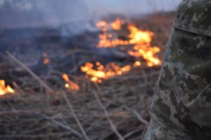 Боевики устроили пожар возле опорника ВСУ вблизи Марьинки: фоторепортаж