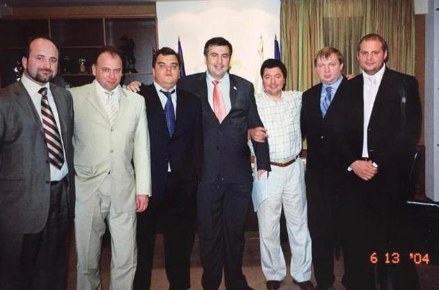 Саакашвили и приятели по учебе в КНУ им. Т.Г. Шевченко, в том числе Андрей Ермак