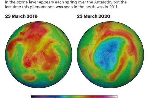 Над Арктикой открылась озоновая дыра рекордных размеров