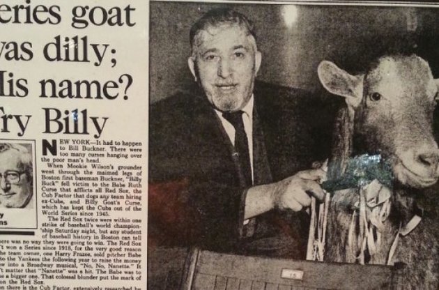 Давняя вырезка из газеты, которая рассказывает историю &quot;козлиного проклятия&quot;