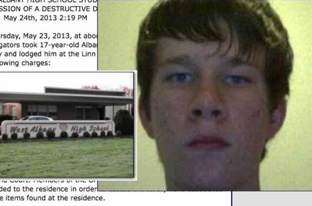 17-летний американец собрал шесть бомб, чтобы взорвать школу
