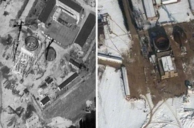 Знімки ядерного центру в Йонбені у 2011 і 2012 роках