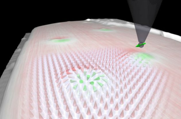 Використовуючи голку скануючого тунельного мікроскопа, фізики створили на магнітній плівці вузлики-скірміони