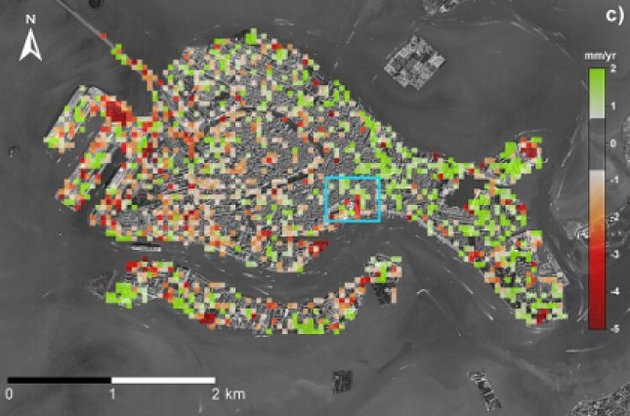 Погружение Венеции под воду картировали из космоса