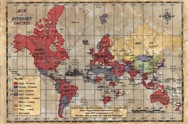 Британські вчені створили карту світових інтернет-імперій