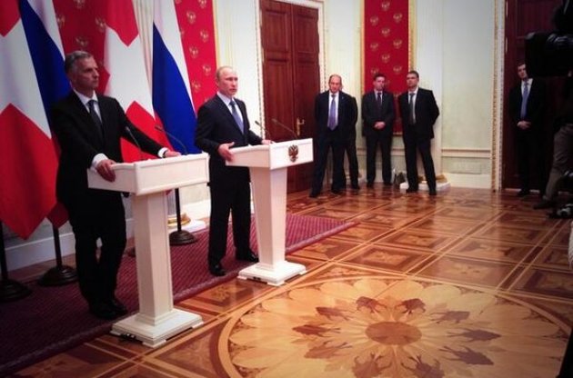 Председатель ОБСЕ Дидье Буркхальтер на пресс-конференции с президентом РФ Владимиром Путиным