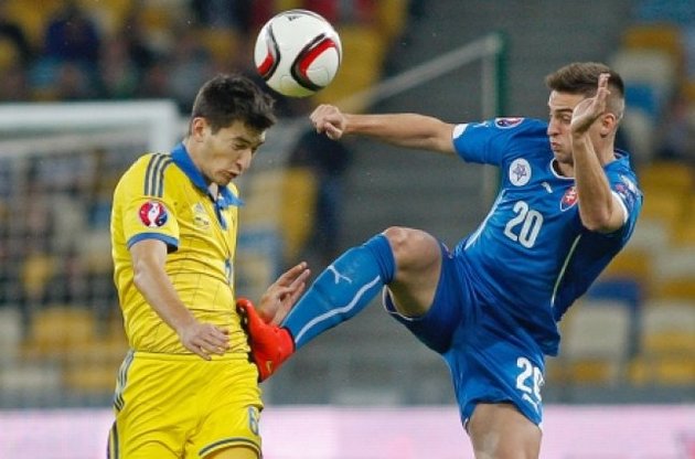 Сборная Украины оступилась на старте квалификации Евро-2016, проиграв Словакии