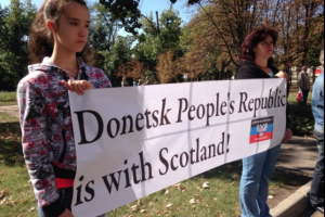 Сепаратисты в Донецке устроили митинг за независимость Шотландии