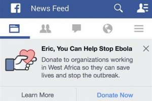 Facebook розмістить у стрічці кнопку для пожертв на боротьбу з Эболою