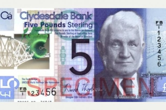Шотландский банк выпустил пластиковые купюры в пять фунтов