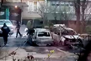 В Киеве ночью дотла сгорело 10 автомобилей