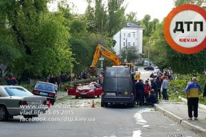 В Киеве ураган повалил дерево на автомобиль: погиб ребенок