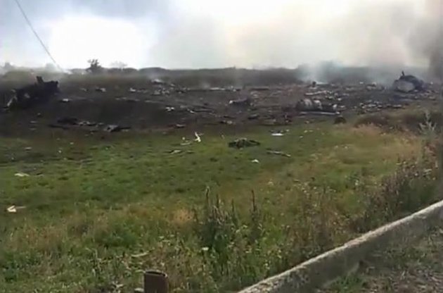В интернете появилось еще одно видео первых минут после катастрофы сбитого над Донбассом "Боинга"