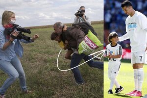 Роналду вышел на поле с сыном беженца, которому поставила подножку журналистка