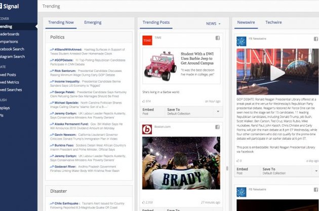 Signal генерує контент з Facebook і Instagram і може видавати тільки саму потрібну користувачу інформацію.