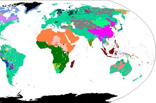 Карта поширення мов, які є для жителів першою (рідною)