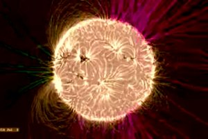 NASA представило компьютерную модель магнитного поля Солнца