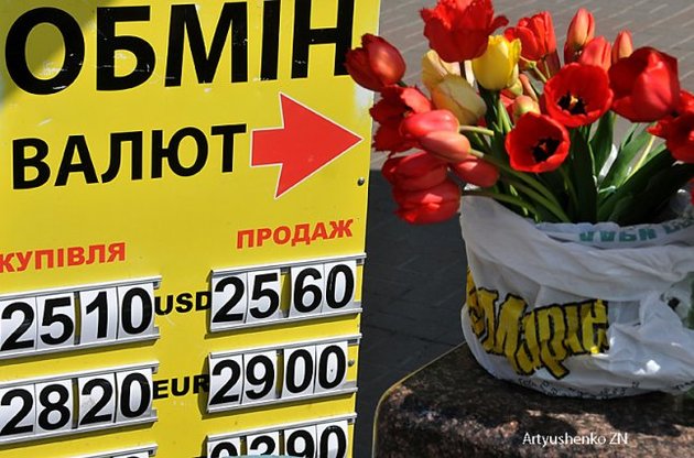 Курс гривні на міжбанку зміцнився до 25,8 грн/долар