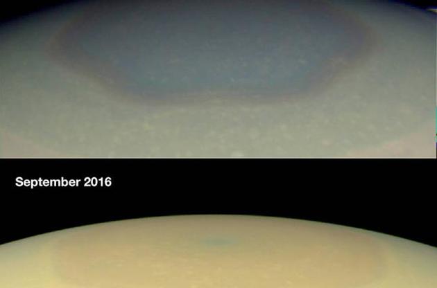 Cassini "увидела" смену времен года на гексагоне Сатурна