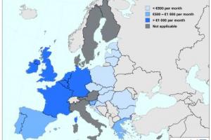 Мінімальна зарплата в ЄС коливається від 235 євро в Болгарії до 1999 євро в Люксембурзі