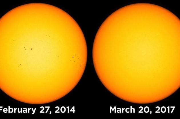 NASA опубликовало снимок Солнца без пятен