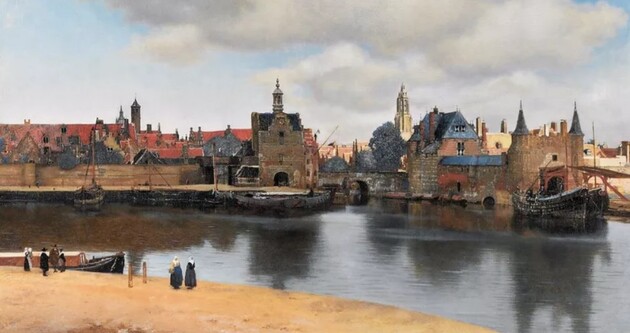 На картині "Вид Делфта" зображено ранок