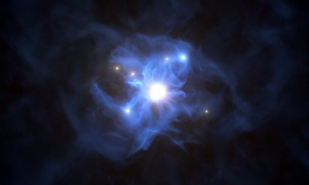 Астрономы нашли галактики, попавшие в паутину черной дыры
