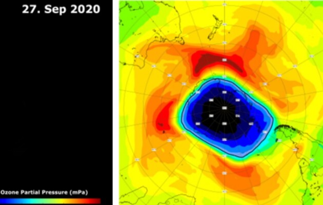 Антарктическая озоновая дыра достигла годового пика