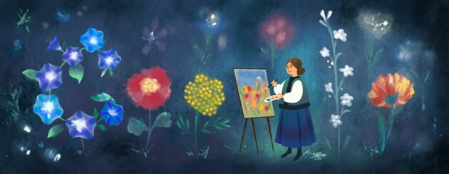 Дудл посвящен 120-летию со дня рождения Екатерины Билокур