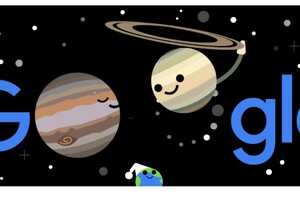 Google посвятил дудл сближению Сатурна и Юпитера
