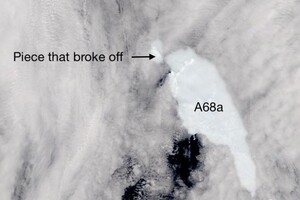 От крупнейшего айсберга на Земле откололся кусок