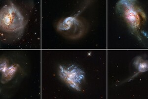 Астрономи показали шість дивовижних злиттів галактик 