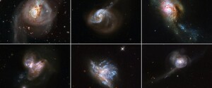 Астрономи показали шість дивовижних злиттів галактик 
