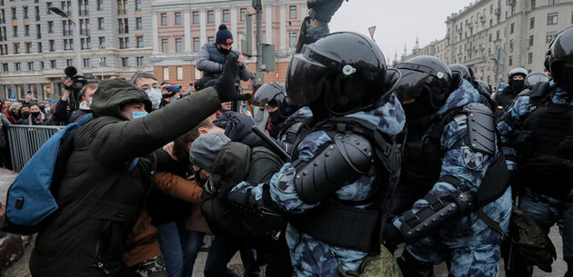 В Москве разогнали митинг за Навального