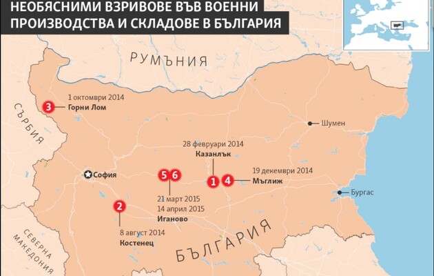 До вибухів на військових заводах Болгарії можуть бути причетні агенти ГРУ РФ 