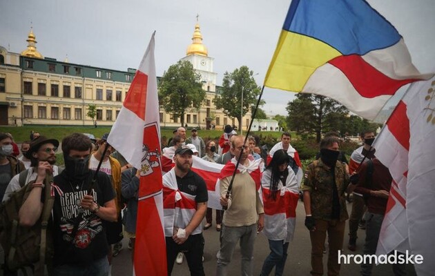 В Киеве протестовали из-за задержания Протасевича в Минске