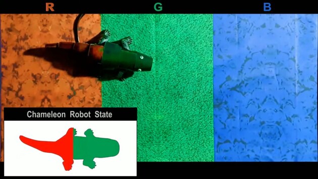 Создан робот-хамелеон, который меняет окраску под цвет окружающей среды