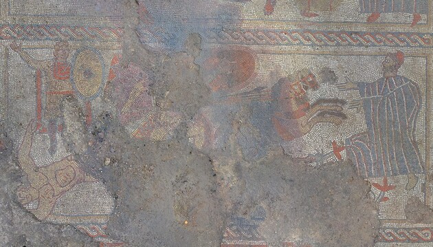 Археологи обнаружили редкую мозаику со сценами из «Илиады» Гомера