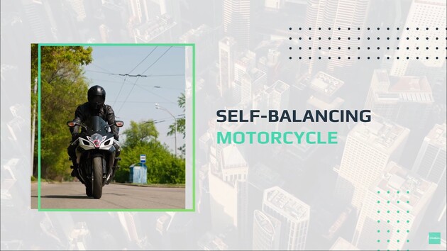 Мотоцикл сам следит за углом отклонения от вертикали