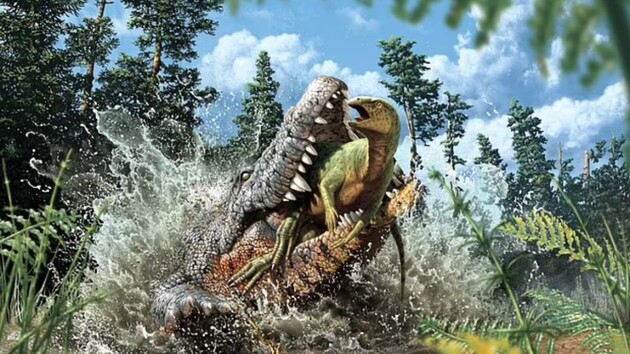 Крокодил з'їв динозавра 95 мільйонів років тому