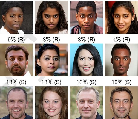 Люди оцінюють синтетичні обличчя як правдоподібніші, ніж справжні