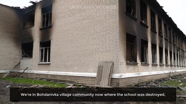 В сети показали видео с разрушенной школой в Киевской области, в которой оккупанты организовали «штаб»