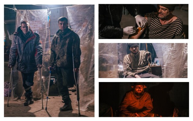 Коллаж из фотографий с телеграм-канала полка "Азов"