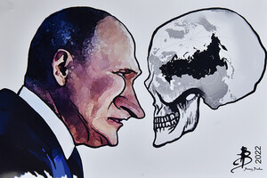 У Києві відкрилась міжнародна виставка карикатур на тему війни: фоторепортаж