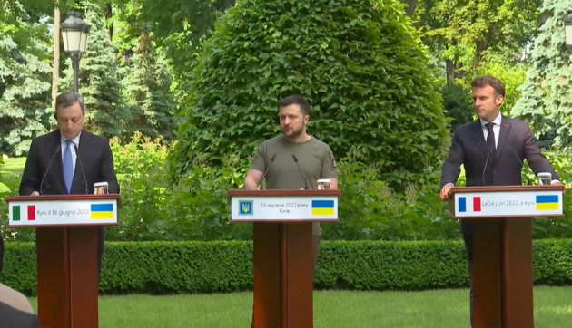Мир має бути встановлений на умовах України - Драгі та Макрон