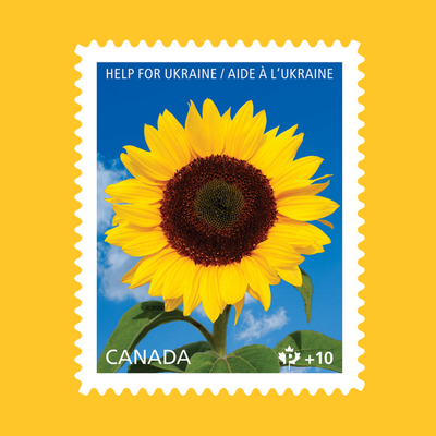 Canada Post випустила благодійну марку із зображенням соняшника на підтримку України