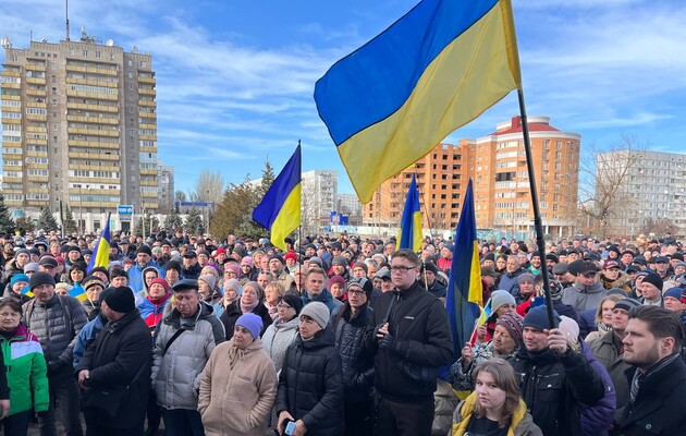 Жители Энергодара выходили на протесты против оккупации