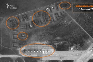 З’явились супутникові знімки знищеного аеродрому «Саки» в Криму