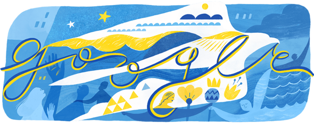 Google поздравил Украину с Днем независимости праздничным дудлом
